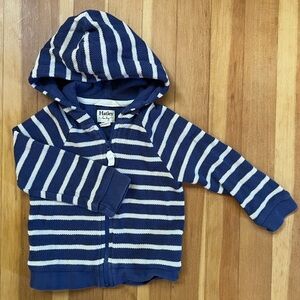 Hatley • Striped Hoodie Full Zip Navy & White 12-18 Months